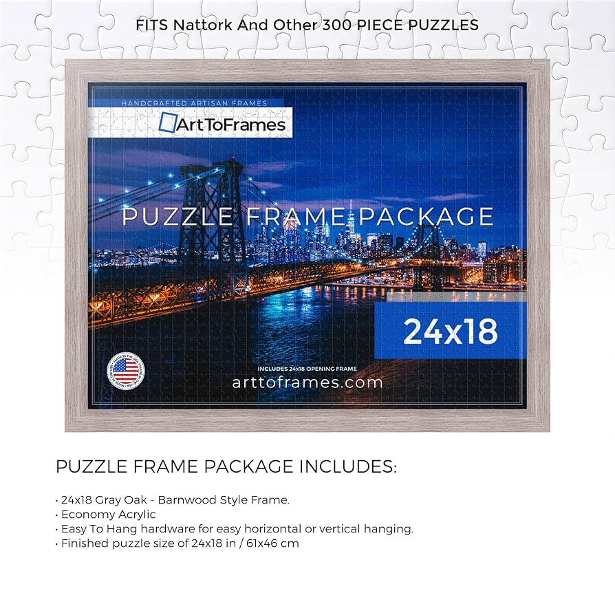 風景 パズルアート ブラウンフレーム 木製額縁 FW-04 ブラウン A4サイズ - ハクバ写真産業